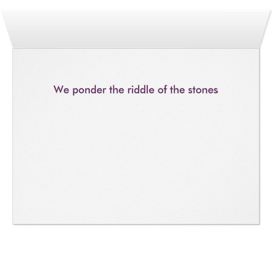 riddle of the stones - card (Inside Horizontal (Bottom))
