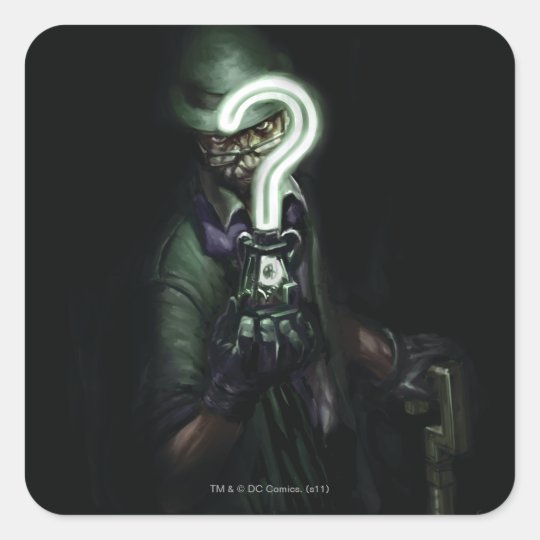 Riddler Illustration Square Sticker | Zazzle.com