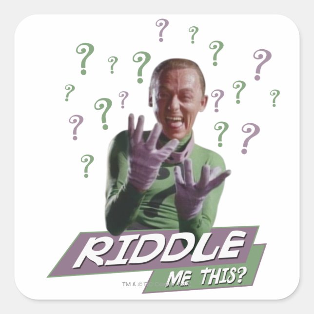 Riddler - Riddle Me This Square Sticker (Front)