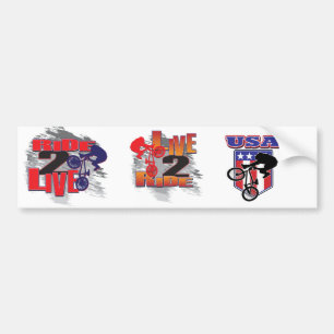 Ride 2 Live BMX Biker Bumper Sticker