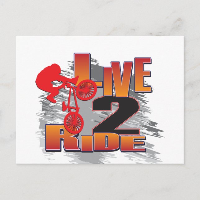 Ride 2 Live BMX Biker Postcard (Front)