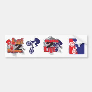 Ride 2 Live BMX Rider Bumper Sticker