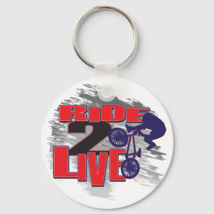 Ride 2 Live Live 2 Ride BMX rider Keychain