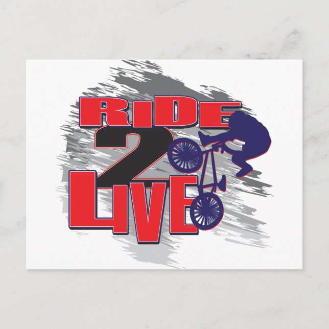 Ride 2 Live Live 2 Ride BMX rider Postcard (Front)