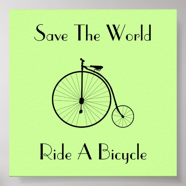 Ride A Bicycle Vintage Square Poster (Front)