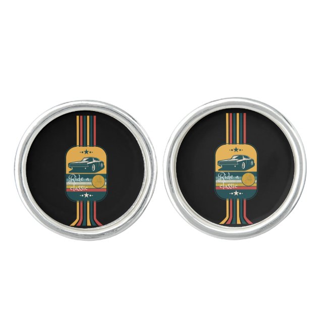 ride a classic cufflinks (Front)