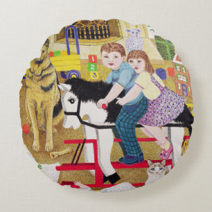 Ride-a-Cock-Horse Round Pillow