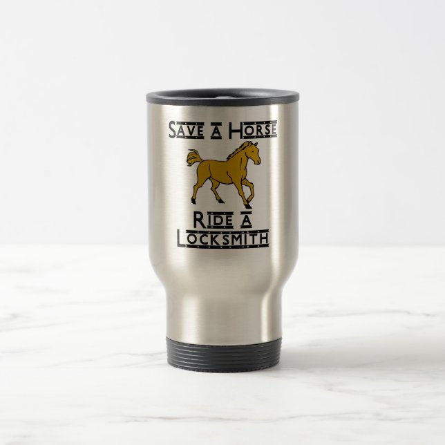 ride a locksmith travel mug (Center)