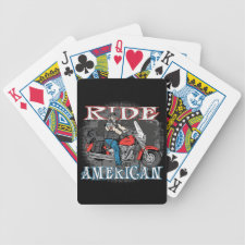 Ride American Motorcycles Biker Playing Cards