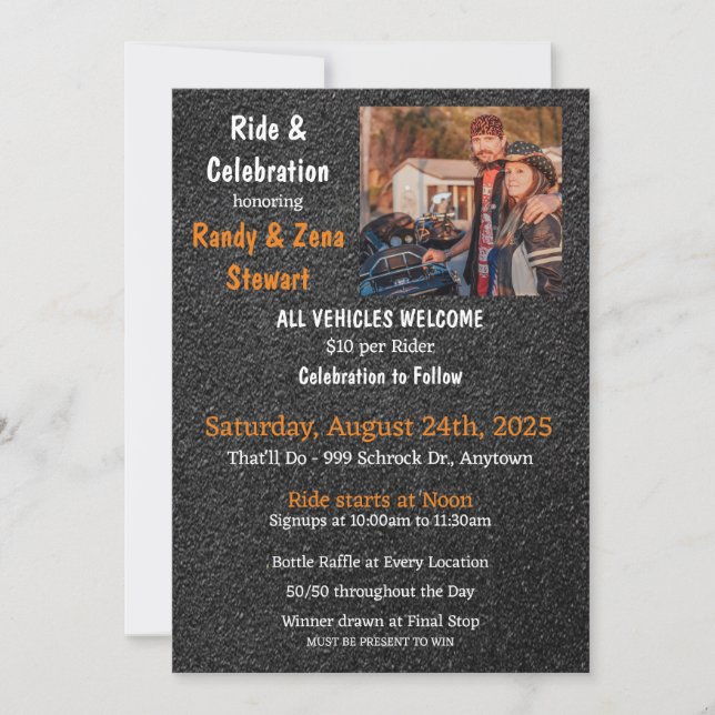 Ride and Celebration Invitation (Front)