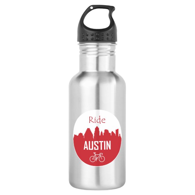 Ride Austin Stainless Steel Water Bottle (Front)