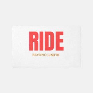 Ride Beyond Limits – Motivational Biker Typography Outdoor Rug