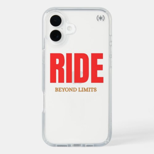 Ride Beyond Limits – Motivational Biker Typography iPhone 16 Plus Case