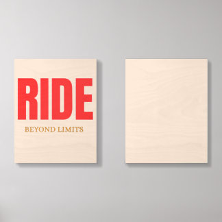 Ride Beyond Limits – Motivational Biker Typography Wood Photo Tile