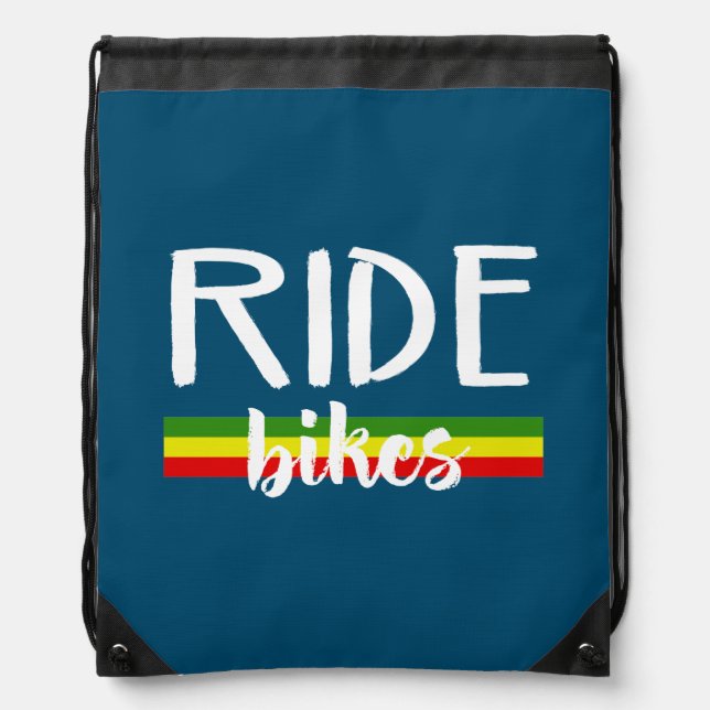 Ride Bikes Drawstring Bag (Front)