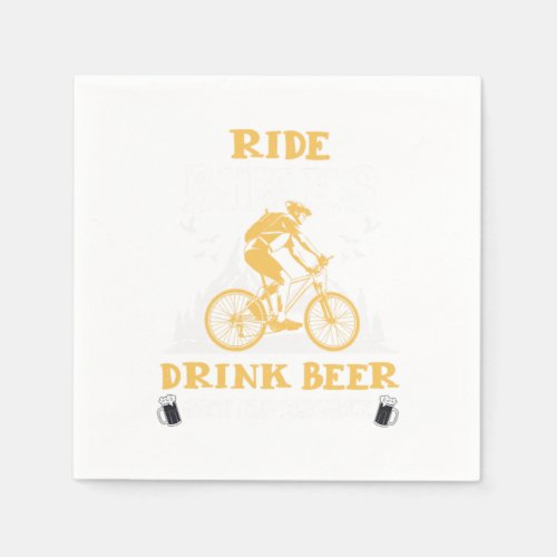 Ride Bikes Drink Beer Bicycle Mountain Bike Gift Napkins