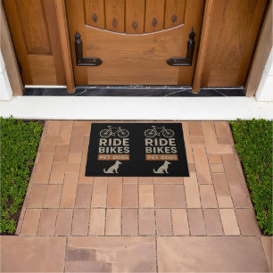 Ride Bikes Pet Dogs Funny Cycling Dog Lover  Doormat