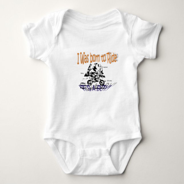 RIDE, born to Baby Bodysuit (Front)