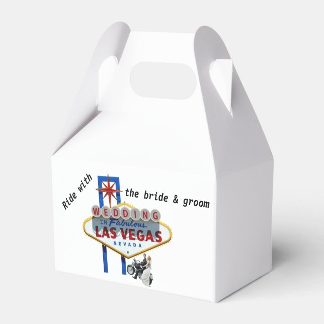 RIDE bride & groom Wedding Las Vegas Favor Box (Front Side)