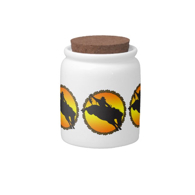 Ride Bronc Candy Jar (Front)