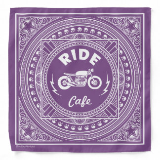 Ride Cafe Bandana - White Graphic