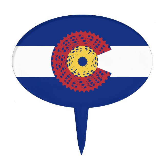 Ride Colorado (Bicycle Cassette) Cake Topper (Front)