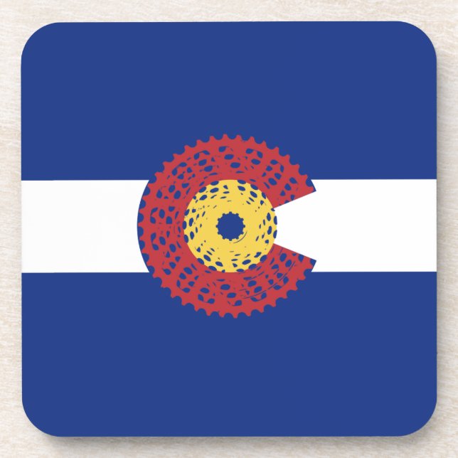 Ride Colorado (Bicycle Cassette) Drink Coaster (Front)