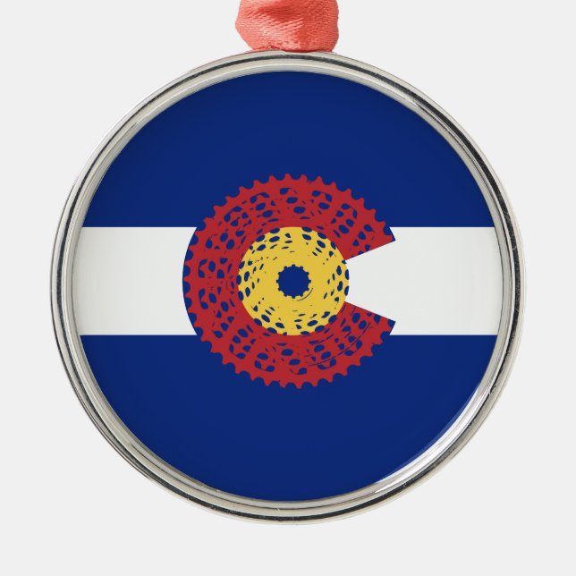 Ride Colorado (Bicycle Cassette) Metal Ornament (Front)