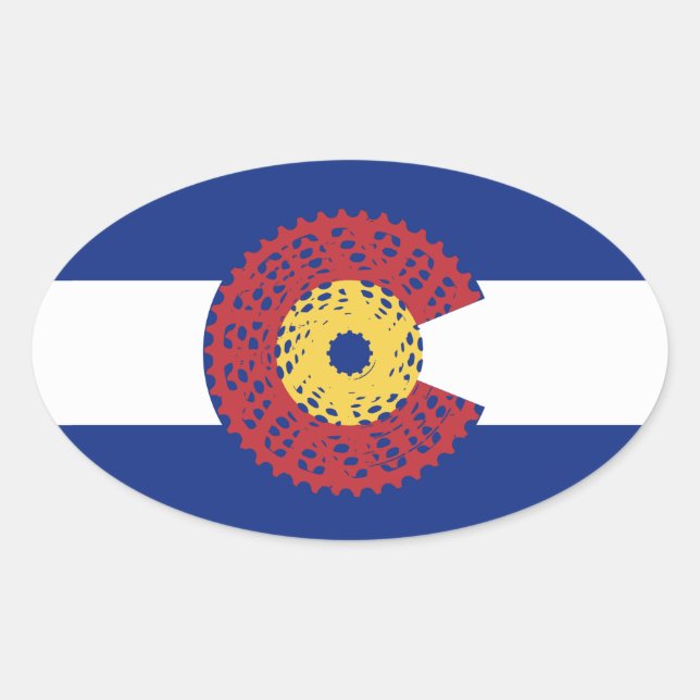 Ride Colorado (Bicycle Cassette) Oval Sticker (Front)
