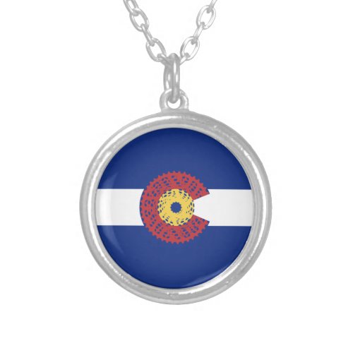 Ride Colorado Bicycle Cassette Silver Plated Necklace