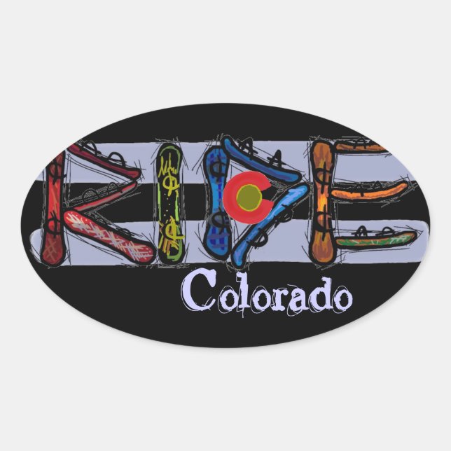 Ride Colorado snowboard stickers (Front)