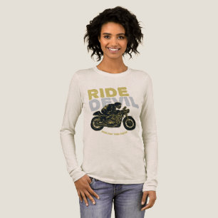 Ride Devil Motorcycle Graphic Long Sleeve T-Shirt Tri-Blend Shirt