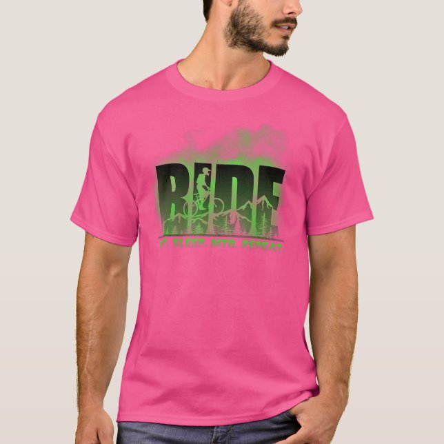 Ride Eat Sleep MTB Repeat Mountain Biking 1 T-Shirt (Front)