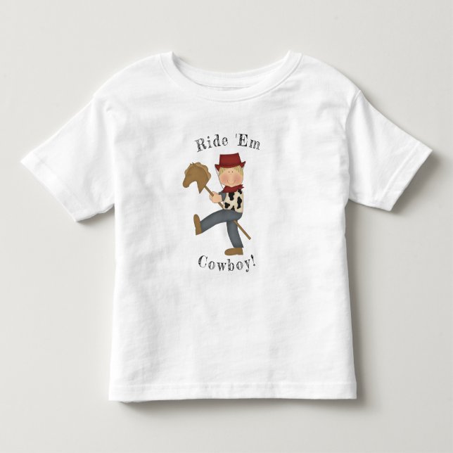 Ride 'Em Cowboy (Blonde Hair) Toddler T-shirt (Front)