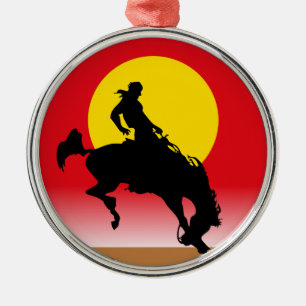 Ride 'em Cowboy Metal Ornament