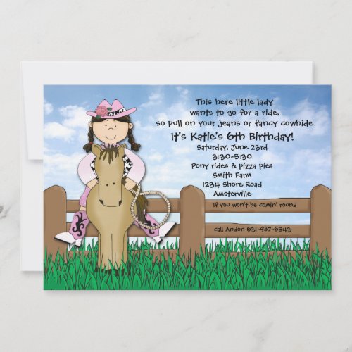 Ride 'em Cowgirl Braided Invitation