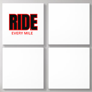 Ride Every Mile – Motorcycle Adventure Typography Acrylic Photo Tile