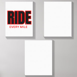 Ride Every Mile – Motorcycle Adventure Typography Canvas Photo Tile