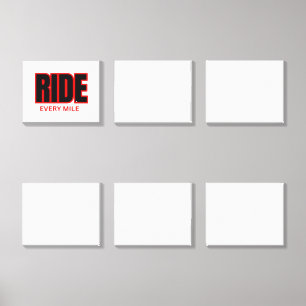 Ride Every Mile – Motorcycle Adventure Typography Canvas Photo Tile