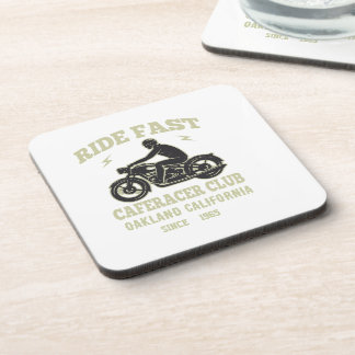 Ride Fast Cafe Racer Club Custom Beverage Coaster