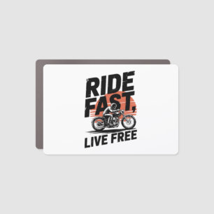 Ride Fast Live Free Bicyclist T-shirt Car Magnet
