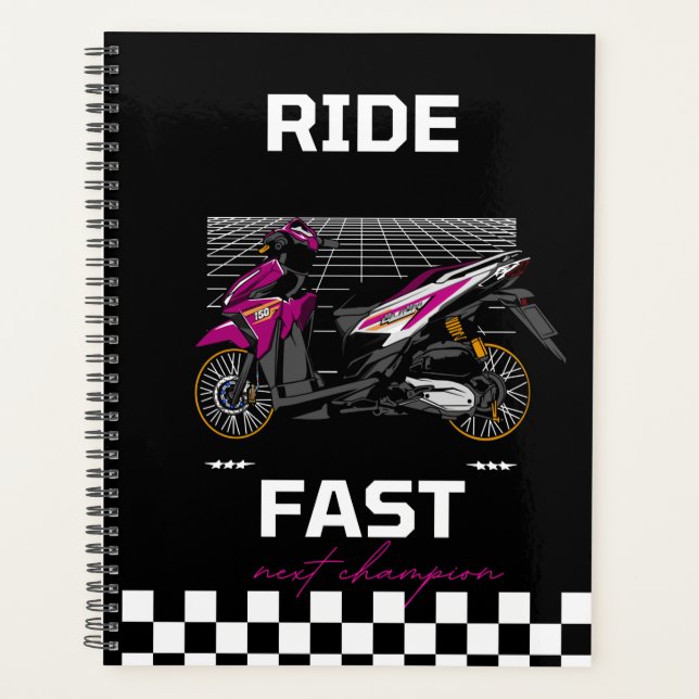 Ride Fast Notebook – Racing Aesthetic Journal (Front)
