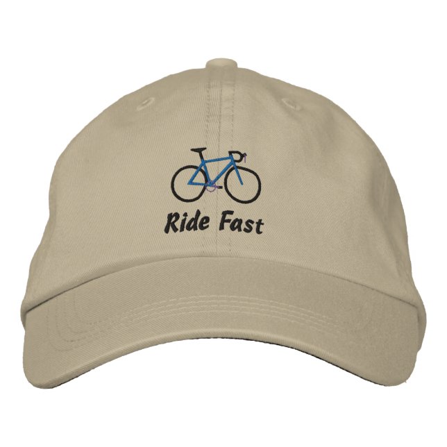 Ride Fast - Road Bike Embroidered Baseball Hat (Front)