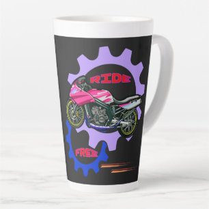 Ride Free and Safe Motorbike  Latte Mug
