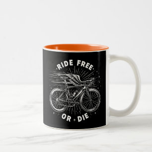 Ride Free Or Die Cycling Two-Tone Coffee Mug