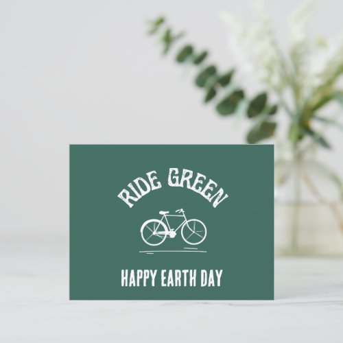Ride Green Happy Earth Day Postcard