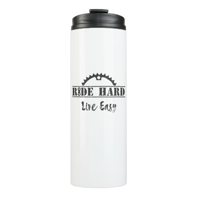 Ride Hard Live Easy Cycling Thermal Tumbler (Front)