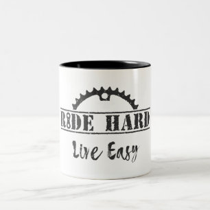 Ride Hard Live Easy Cycling Two-Tone Coffee Mug