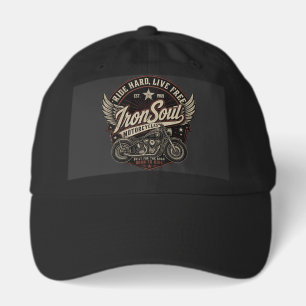 Ride Hard Live Free Vintage Motorcycle Design DES Hat