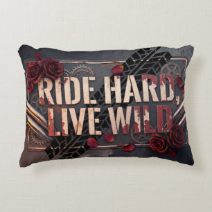 ride hard, live wild accent pillow
